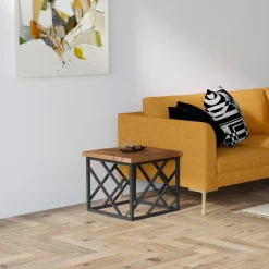 Sohvapöytä Linento Furniture Zenica, 46x46cm, ruskea/musta