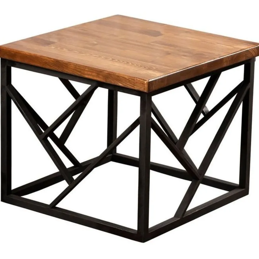 Sohvapöytä Linento Furniture Zenica, 46x46cm, ruskea/musta