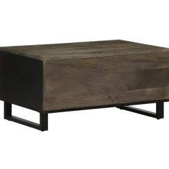 Sohvapöytä musta 80x54x40 cm täysi mangopuu (17697)