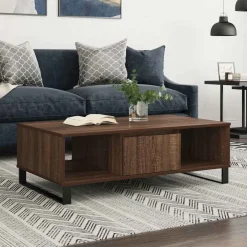 Sohvapöytä ruskea tammi 104x60x35 cm tekninen puu (27099)
