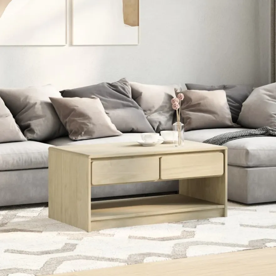 Sohvapöytä SAUDA harmaa 99x55x45 cm täysi mänty (77598)