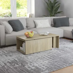 Sohvapöytä sonoma-tammi 150x50x35 cm lastulevy