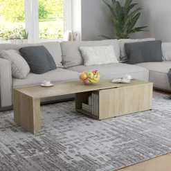 Sohvapöytä sonoma-tammi 150x50x35 cm lastulevy