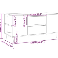 Sohvapöytä tekninen puu 102x44,5x50 cm, eri värejä (31731)