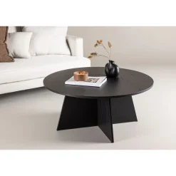 Sohvapöytä Venture Home Bootcut, ⌀100cm, musta