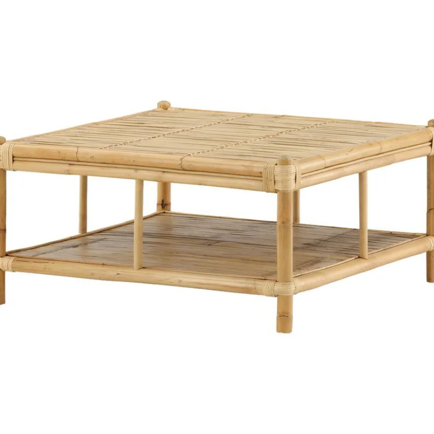 Sohvapöytä Venture Home Cane, 90x90cm, luonnollinen bambu