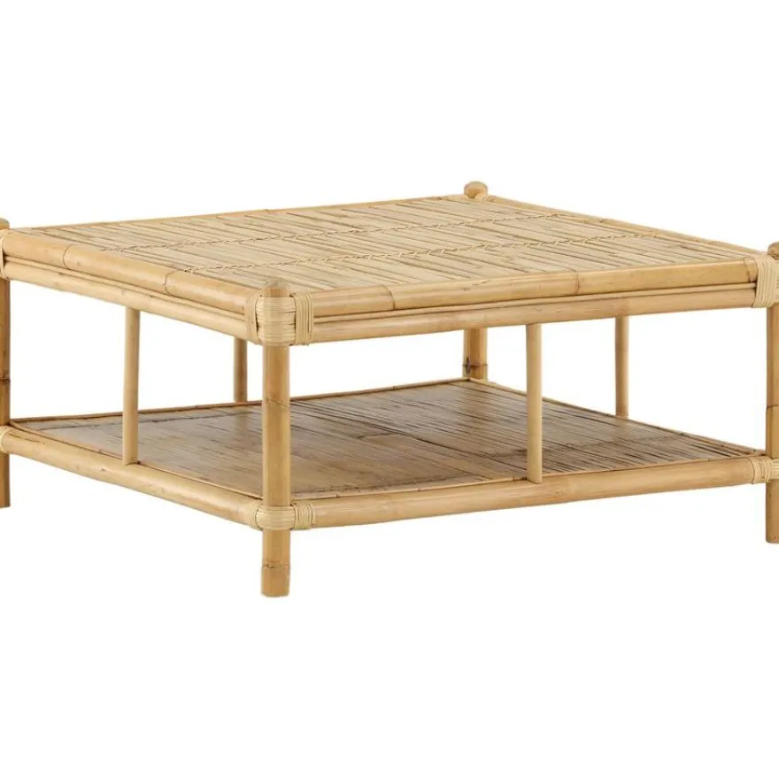 Sohvapöytä Venture Home Cane, 90x90cm, luonnollinen bambu