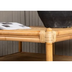 Sohvapöytä Venture Home Cane, 90x90cm, luonnollinen bambu