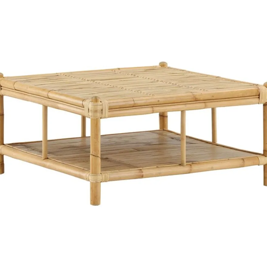 Sohvapöytä Venture Home Cane, 90x90cm, luonnollinen bambu