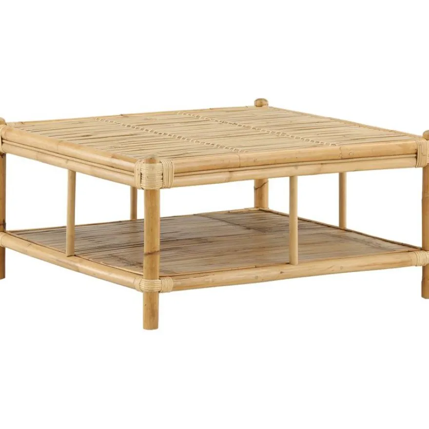 Sohvapöytä Venture Home Cane, 90x90cm, luonnollinen bambu