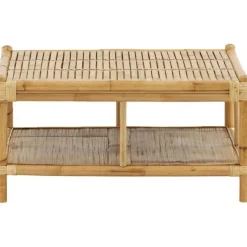 Sohvapöytä Venture Home Cane, 90x90cm, luonnollinen bambu