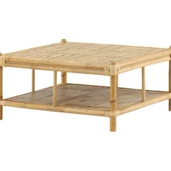 Sohvapöytä Venture Home Cane, 90x90cm, luonnollinen bambu