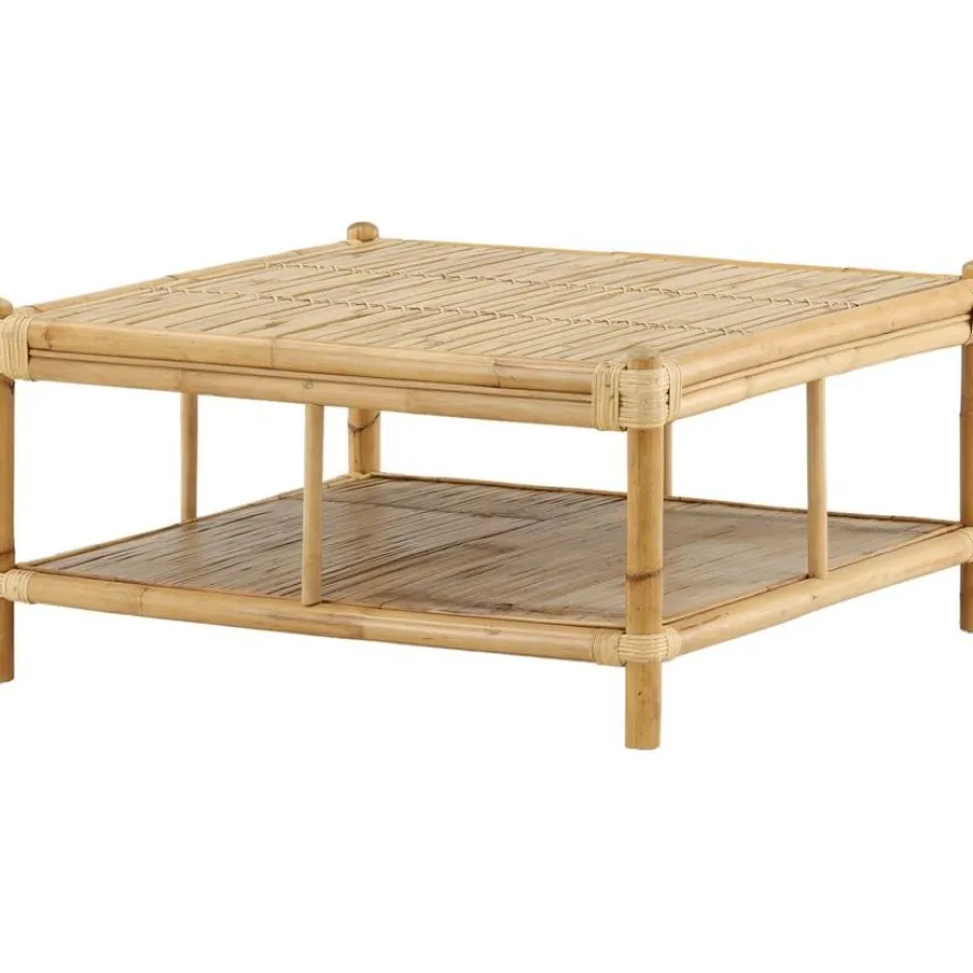 Sohvapöytä Venture Home Cane, 90x90cm, luonnollinen bambu