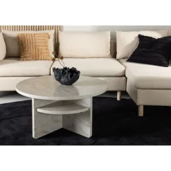 Sohvapöytä Venture Home Ålesund, ⌀85cm, marmorikuvio