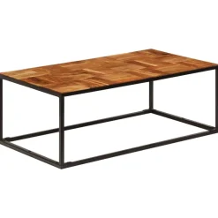 Sohvapöytä 110x60x40 cm akasiapuu ja teräs