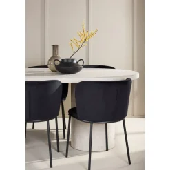 Soikea ruokailuryhmä Venture Home, 200x100cm beige Narvik-pöytä + 6 Edina-tuolia