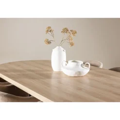 Soikea ruokailuryhmä Venture Home, 230x115cm ruskea Bootcut-pöytä + 6 beigeä Evelina-tuolia