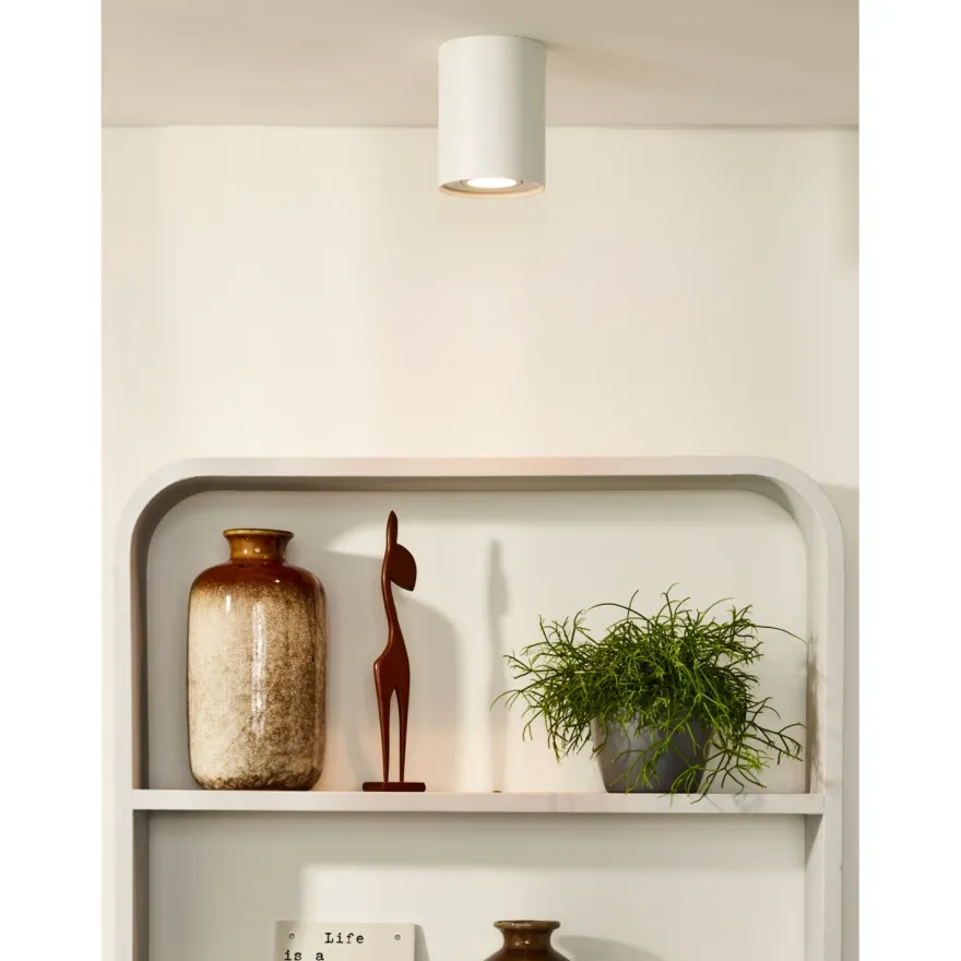 Spottivalaisin Lucide Tube, Ø9.6cm, GU10, valkoinen