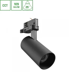Spottivalaisin Spectrum Andromeda Prime 3-vaihekiskoon LED CCT 16W 25° IP20 Ø63x134x184mm musta