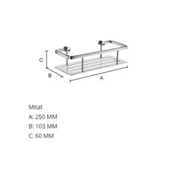 Suihkukori Smedbo Sideline DB3001, 250x103x60mm, mattamusta