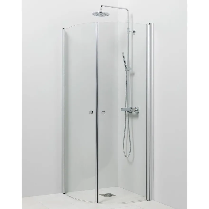 Suihkukulma Vihtan Ocean 4+4 800/900mm, kääntyvä kaareva, kirkas lasi