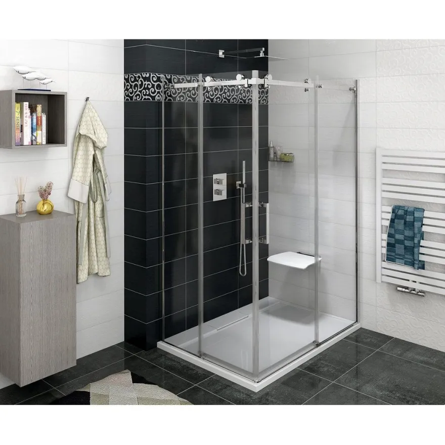 Suihkunurkka Interia Dragon Rectangular GD42, kulmikas, kirkas lasi, oikea/vasen, kromi, eri kokoja