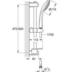 Suihkusetti Grohe Euphoria 110 Mono, käsisuihkulla, kiiltävä kromi