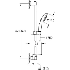Suihkusetti Grohe Vitalio Start 110 (26952001), 2 suihkukuviota, kromi
