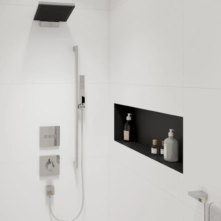 Suihkusetti Hansgrohe Pulsify E 100 1jet Ecosmart, tanko 90 cm, kromi