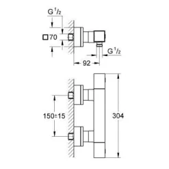 Suihkutermostaatti Grohe Grohtherm Cube, kromi (34488000)