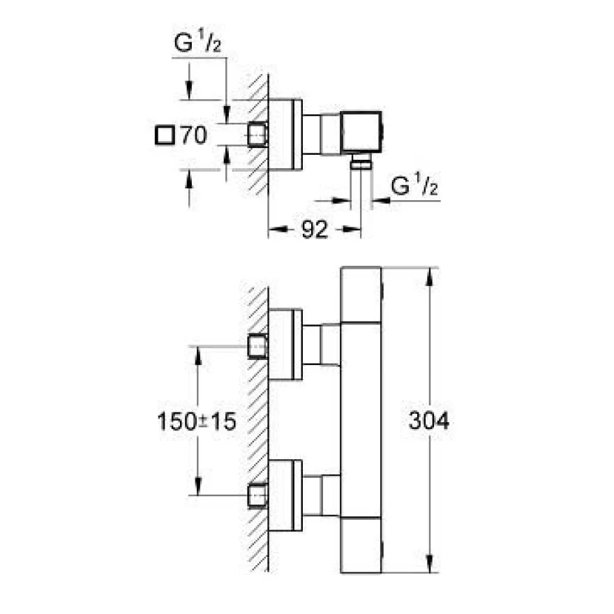 Suihkutermostaatti Grohe Grohtherm Cube, kromi (34488000)