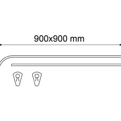 Suihkuverhotanko Habo 7020, 900x900mm, valkoinen