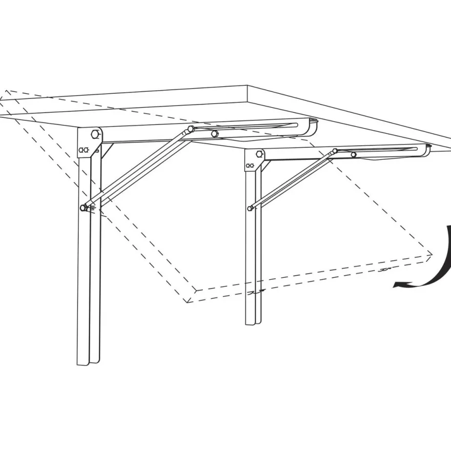 Taittokannake pöydälle Pisla, 2kpl, 560x580mm, musta