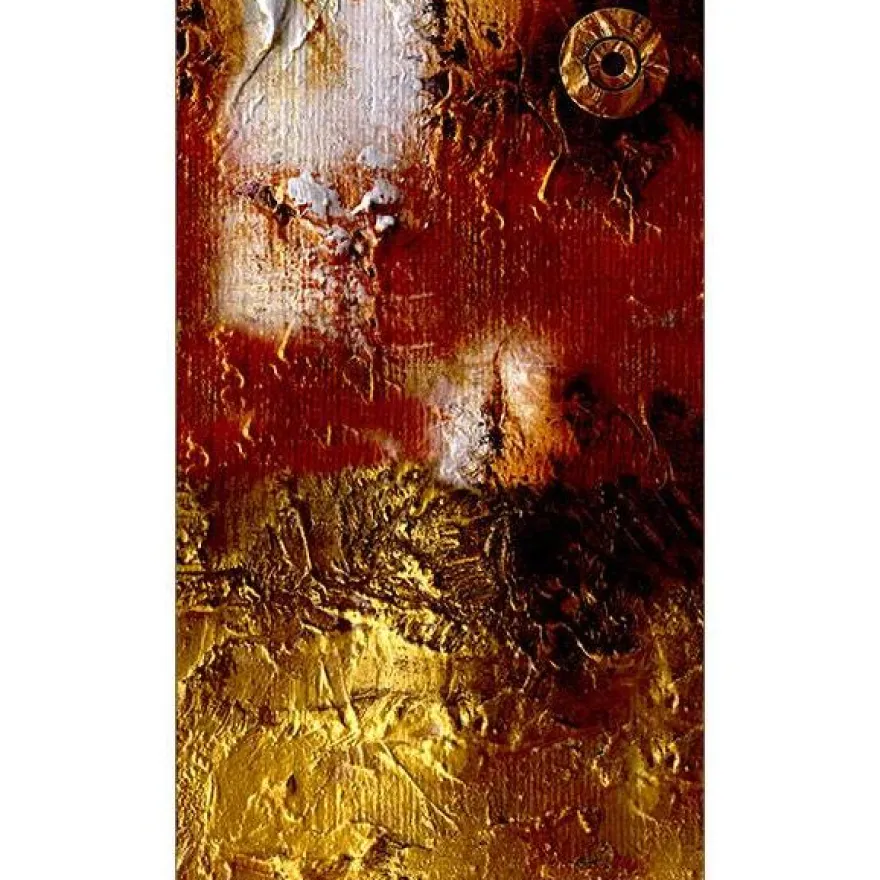 Tapetti Artgeist Painted Abstraction, 50x1000cm, metalli, punainen