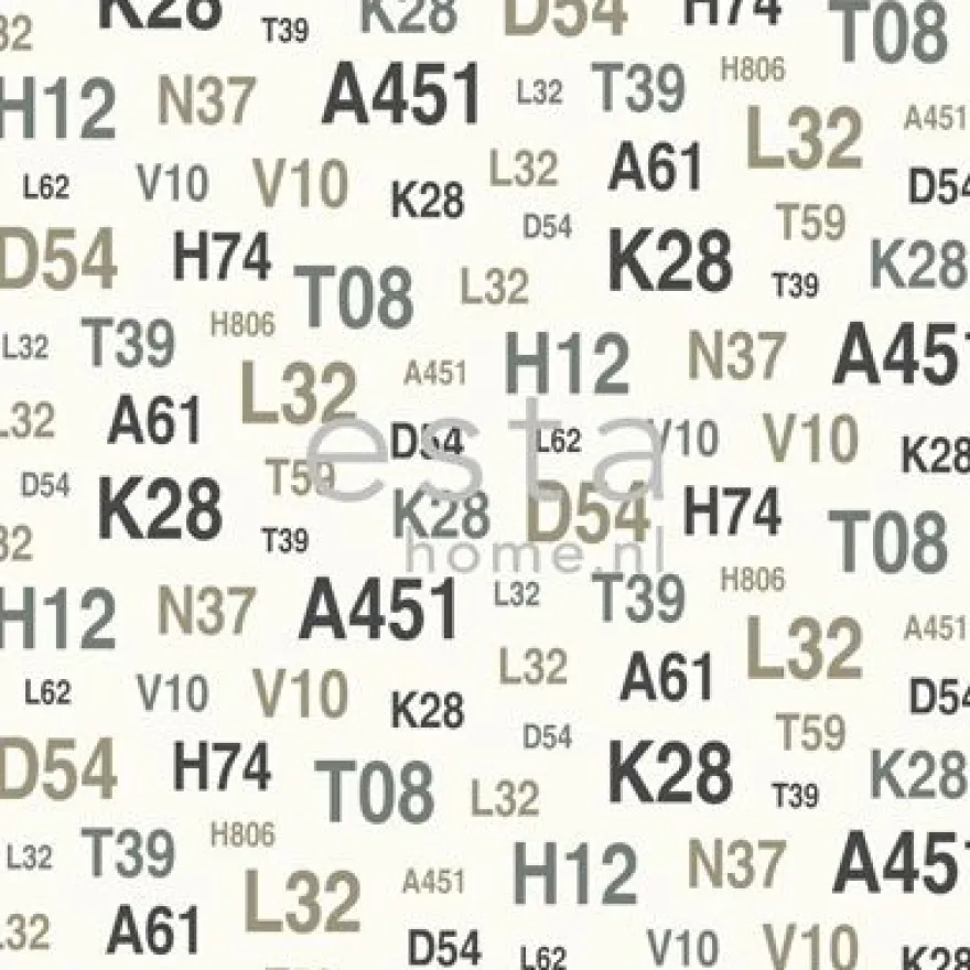 Tapetti Emblems 136441, non-woven, teksti, ruskea/harmaa