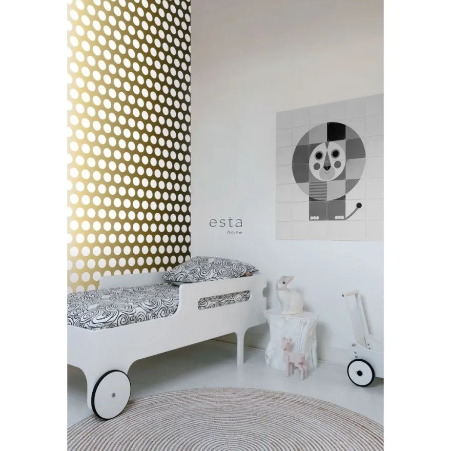 Tapetti Esta Black & White with a splash of Gold 139116, pilkullinen