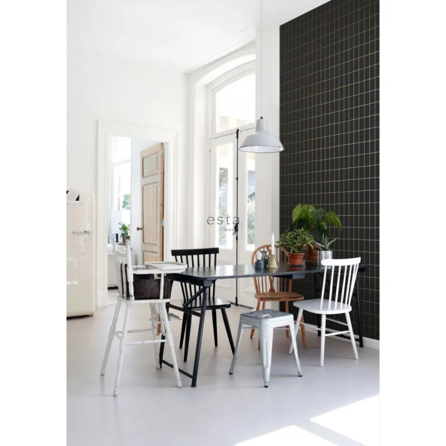 Tapetti Esta Black & White with a splash of Gold, 139132, ruutu