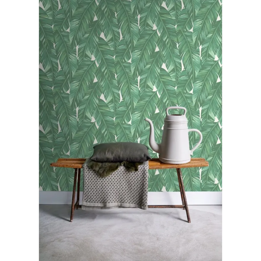 Tapetti ESTA Jungle Fever 139014, non-woven, luonto, vihreä/valkoinen