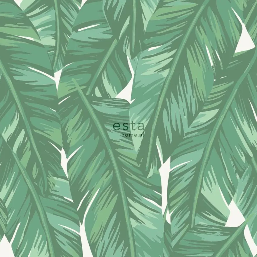 Tapetti ESTA Jungle Fever 139014, non-woven, luonto, vihreä/valkoinen