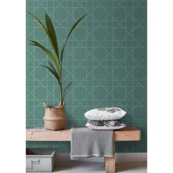 Tapetti Esta Scandi Cool 139092, graafinen/geometrinen, moderni, vihreä