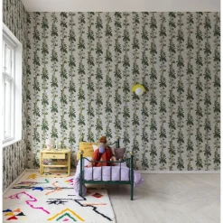 Tapetti Rebel Walls Monkey Island Ivory, eläin, kasvi, vihreä
