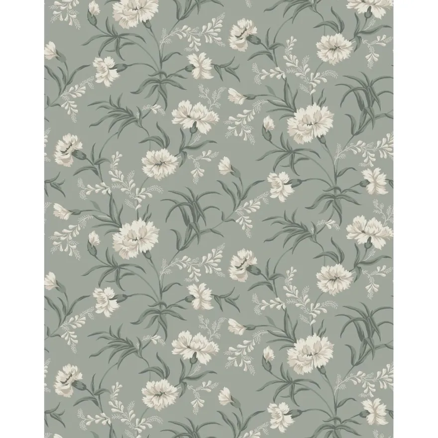 Tapetti Sandberg Emilie, non-woven, maalaisromanttinen, vihreä