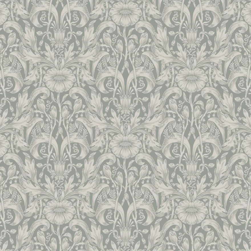 Tapetti Sandberg Emil, non-woven, maalaisromanttinen, vihreä
