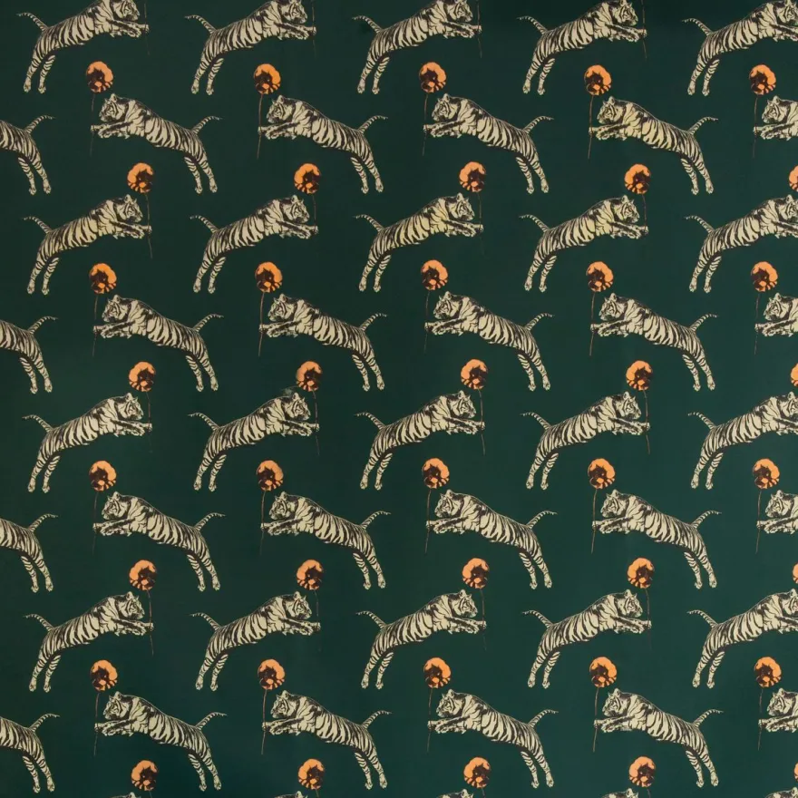 Tapetti Studio Lisa Bengtsson Poppy, non-woven, leopardi, vihreä