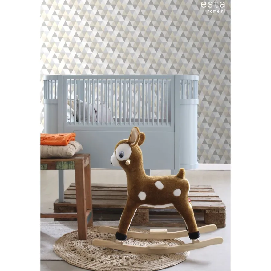 Tapetti Triangles 128707, graafinen/geometrinen, moderni, harmaa, beige, valkoinen