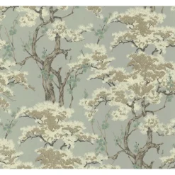 Tapetti 1838 Wallcoverings Harewood, kasvi, itämainen, vintage, sininen