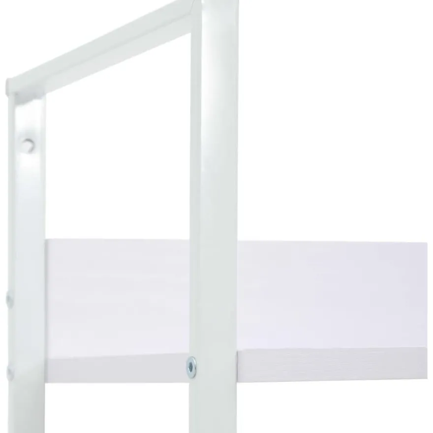 4-tasoinen kirjahylly valkoinen 60x27,6x124,5 cm lastulevy