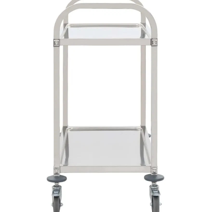 2-tasoinen tarjoiluvaunu 87x45x83,5 cm ruostumaton teräs