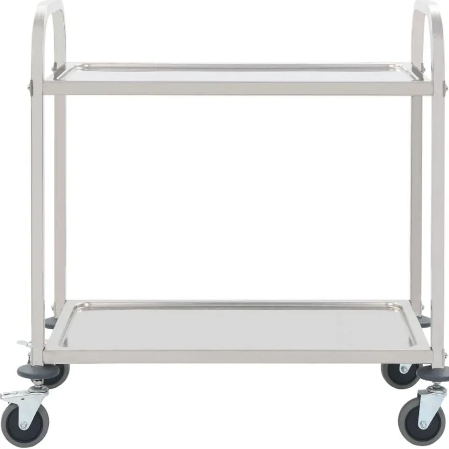 2-tasoinen tarjoiluvaunu 87x45x83,5 cm ruostumaton teräs