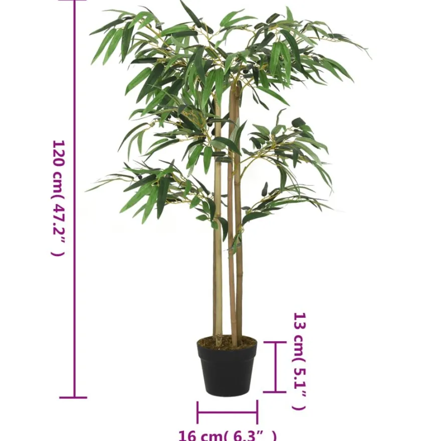 Tekokasvi bambupuu, 760 lehteä, 120 cm